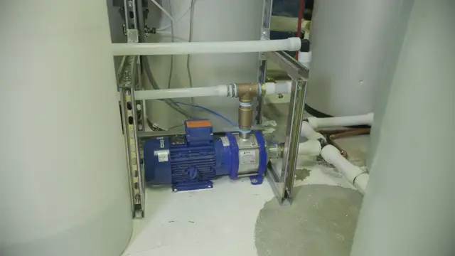 Booster pump installed on a water treatment system