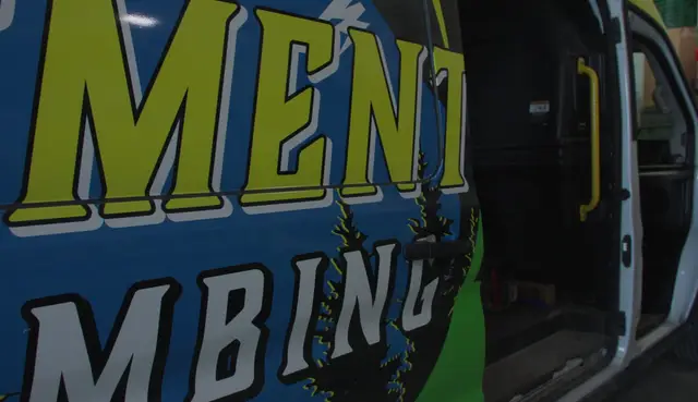 Element Plumbing van with its side door open